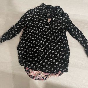 CINO TUNIC LONGER BACK WITH ROLL UP SLEEVE DETAIL